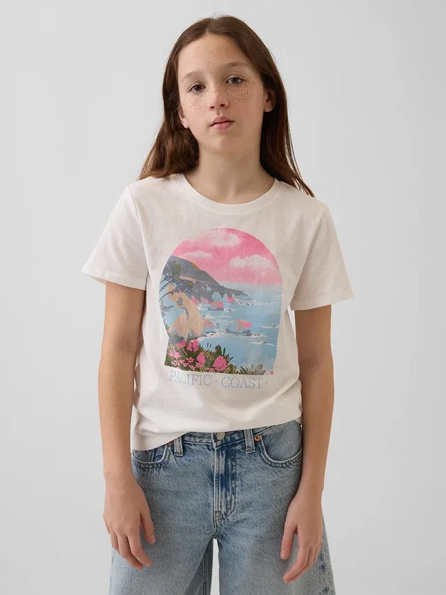 Kinder-T-Shirt mit grafischem Print im Relaxed-Stil