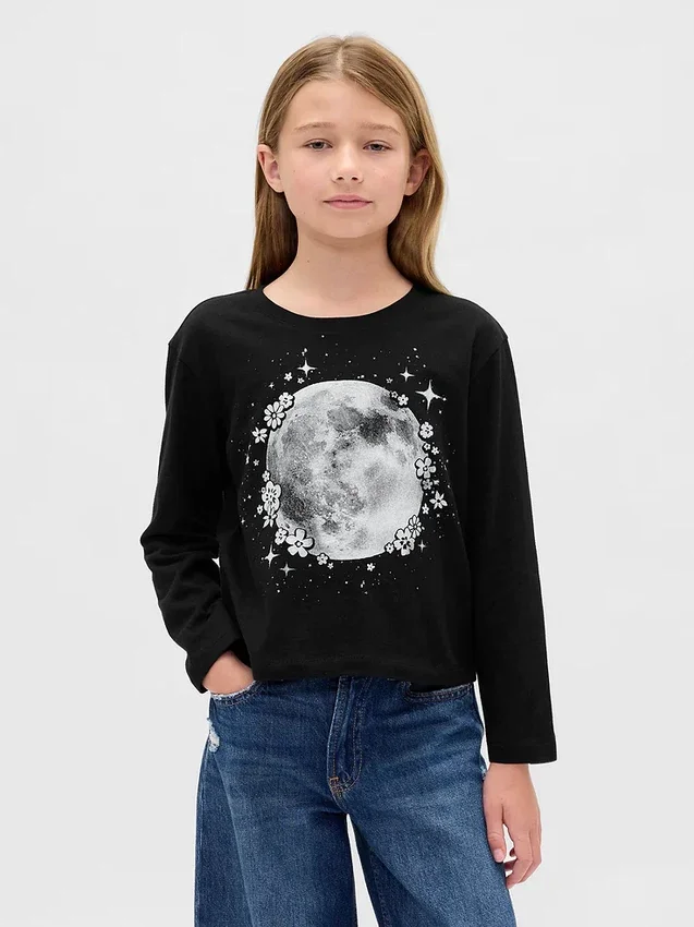 Kinder-T-Shirt mit grafischem Print im Relaxed-Stil