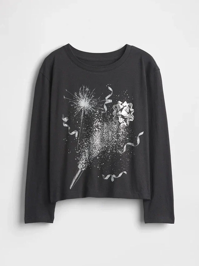 Kinder-T-Shirt mit grafischem Print im Relaxed-Stil