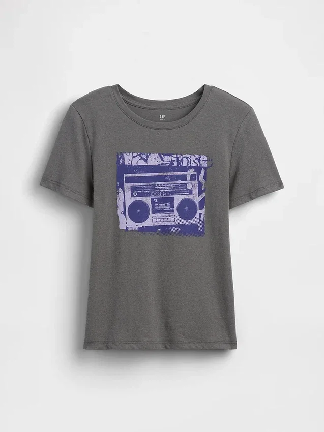 Kinder-T-Shirt mit grafischem Print im Relaxed-Stil