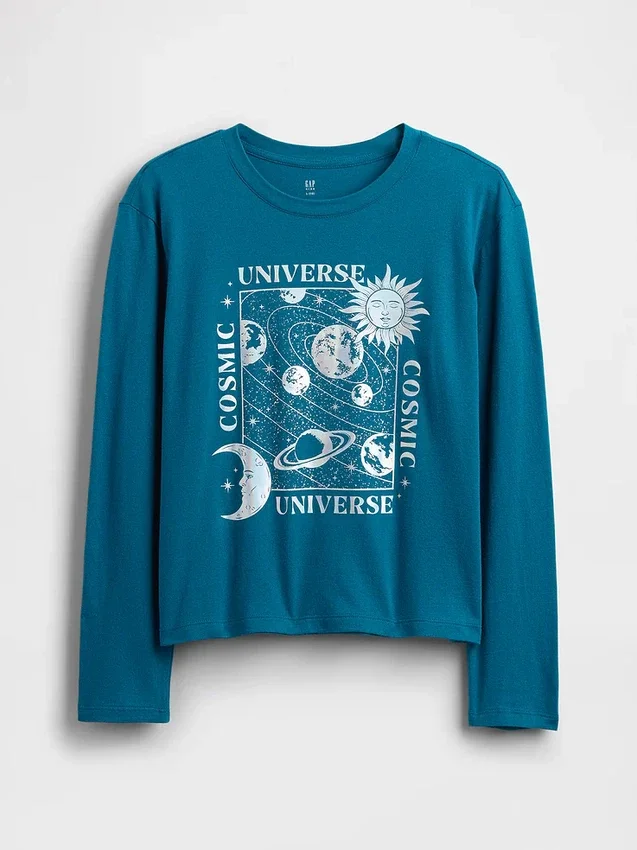 Kinder-T-Shirt mit grafischem Print im Relaxed-Stil