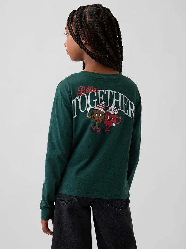 Kinder-T-Shirt mit grafischem Print im Relaxed-Stil