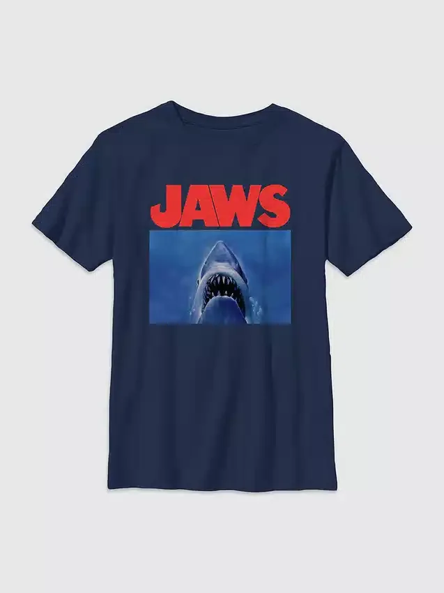 Kinder-T-Shirt mit „Jaws“-Hai-Motiv
