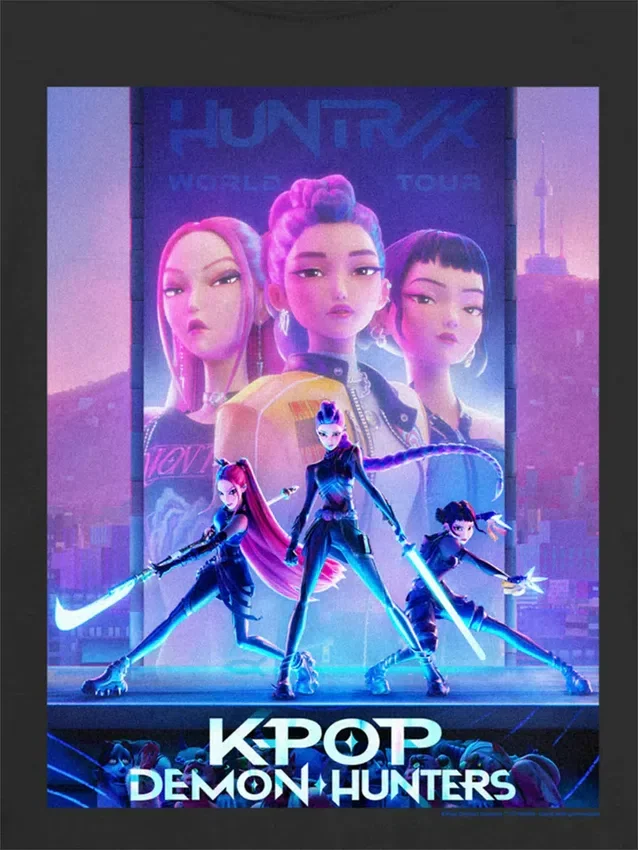 Kinder-T-Shirt mit K-Pop-„Demon Hunters“-Poster-Motiv