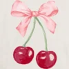 Kinder-T-Shirt mit Kirschschleifen-Motiv