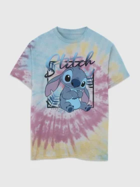 Kinder-T-Shirt mit Lilo-und-Stitch-Tie-Dye-Motiv