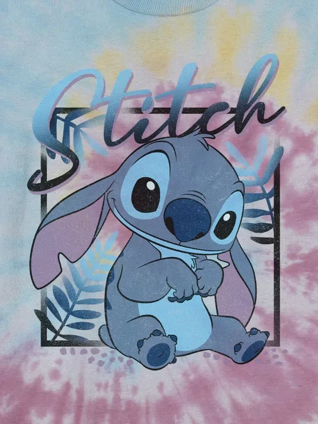 Kinder-T-Shirt mit Lilo-und-Stitch-Tie-Dye-Motiv