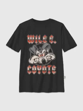 Kinder-T-Shirt mit „Looney Tunes“-Metal-Wile-E-Grafik