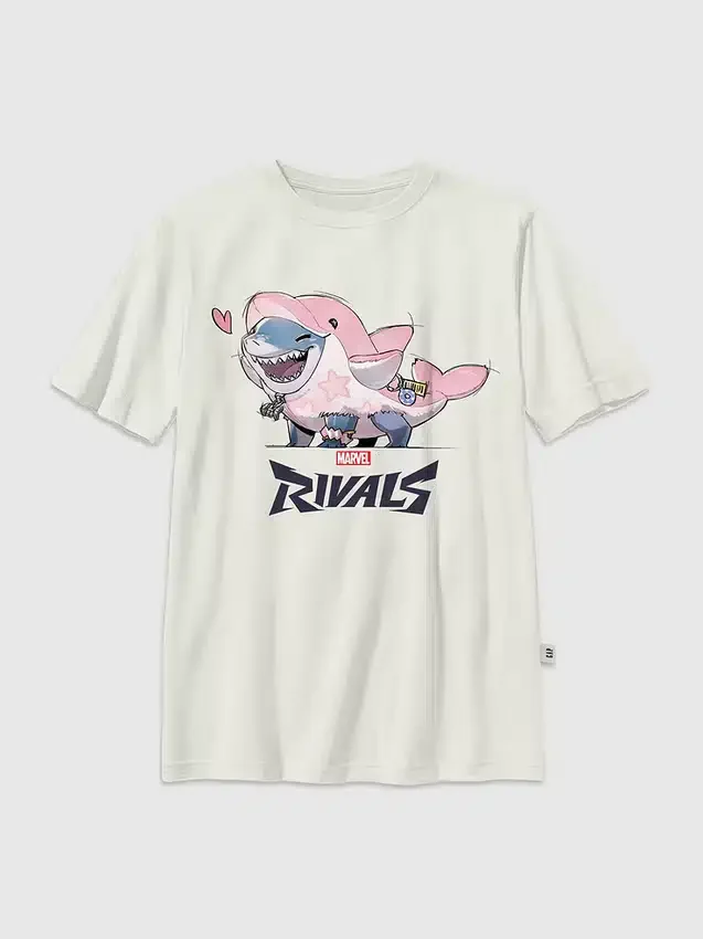 Kinder-T-Shirt mit „Marvel Rivals Lovey Jeff“-Grafik