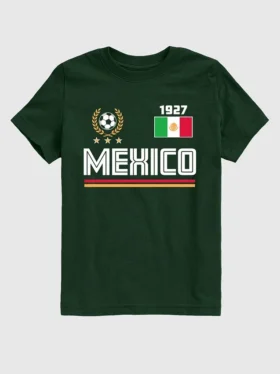 Kinder-T-Shirt mit Mexiko-Fußballtrikot-Motiv