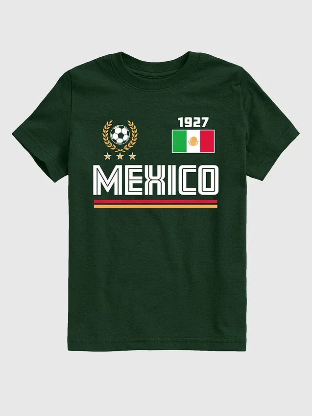 Kinder-T-Shirt mit Mexiko-Fußballtrikot-Motiv
