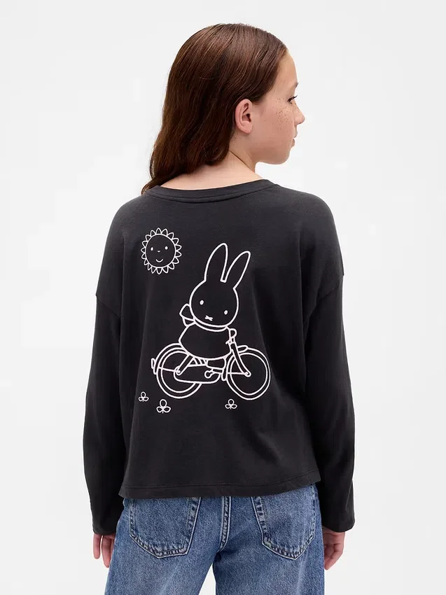 Kinder-T-Shirt mit Miffy-Motiv im Oversize-Schnitt