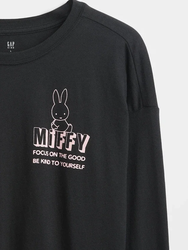 Kinder-T-Shirt mit Miffy-Motiv im Oversize-Schnitt