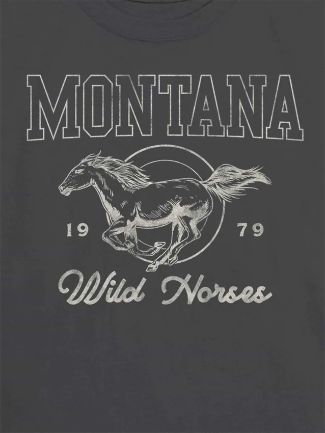 Kinder-T-Shirt mit „Montana Wild Horse“-Motiv
