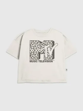 Kinder-T-Shirt mit MTV-Leoparden-Logo