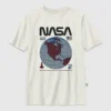 Kinder-T-Shirt mit NASA-Retro-Globus-Motiv