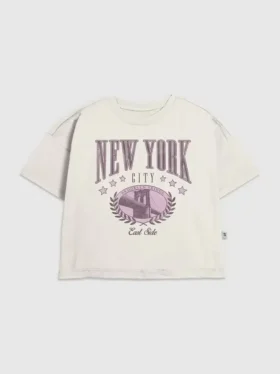 Kinder-T-Shirt mit „New York College“-Motiv