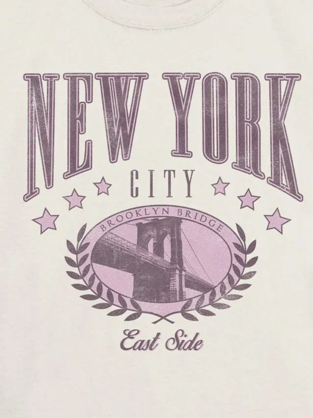 Kinder-T-Shirt mit „New York College“-Motiv