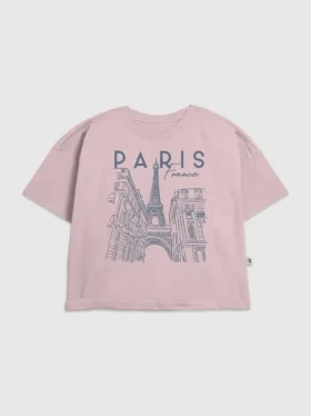 Kinder-T-Shirt mit „Paris Line Art“-Grafik