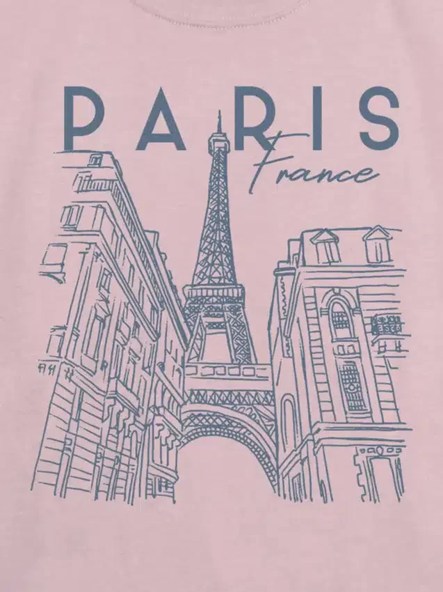 Kinder-T-Shirt mit „Paris Line Art“-Grafik