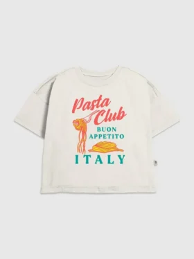 Kinder-T-Shirt mit Pasta-Club-Motiv