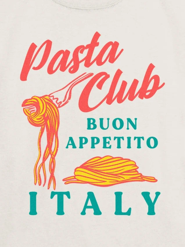 Kinder-T-Shirt mit Pasta-Club-Motiv