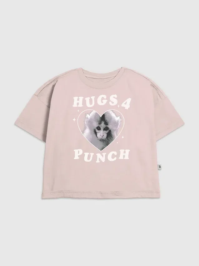 Kinder-T-Shirt mit „Punch the Monkey“-Motiv