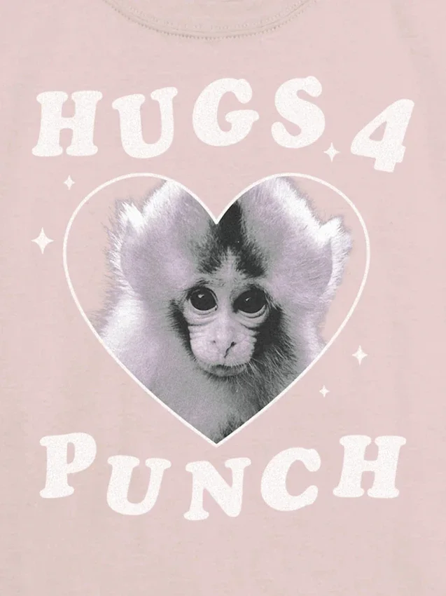 Kinder-T-Shirt mit „Punch the Monkey“-Motiv