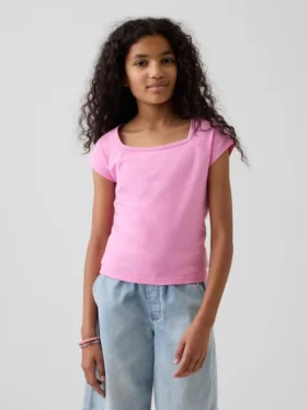 Kinder-T-Shirt mit quadratischem Ausschnitt