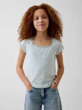 Kinder-T-Shirt mit quadratischem Ausschnitt
