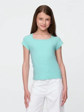 Kinder-T-Shirt mit quadratischem Ausschnitt