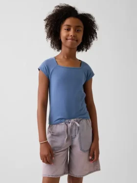 Kinder-T-Shirt mit quadratischem Ausschnitt