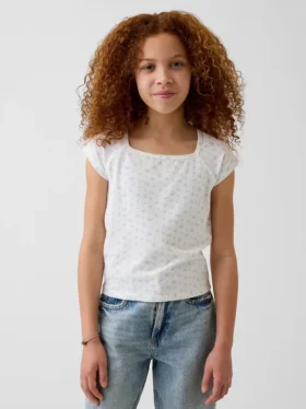Kinder-T-Shirt mit quadratischem Ausschnitt