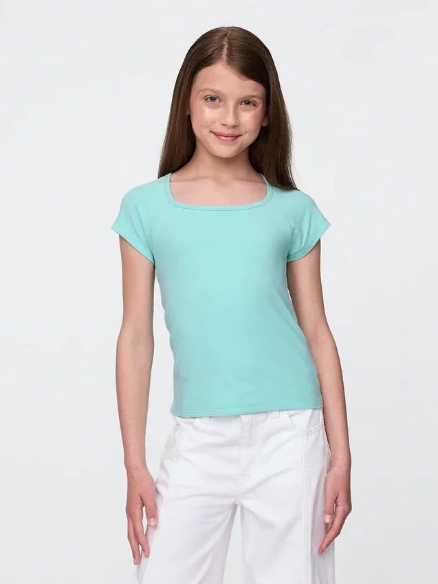 Kinder-T-Shirt mit quadratischem Ausschnitt