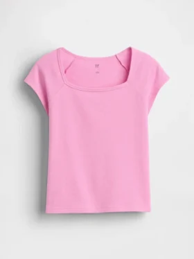 Kinder-T-Shirt mit quadratischem Ausschnitt