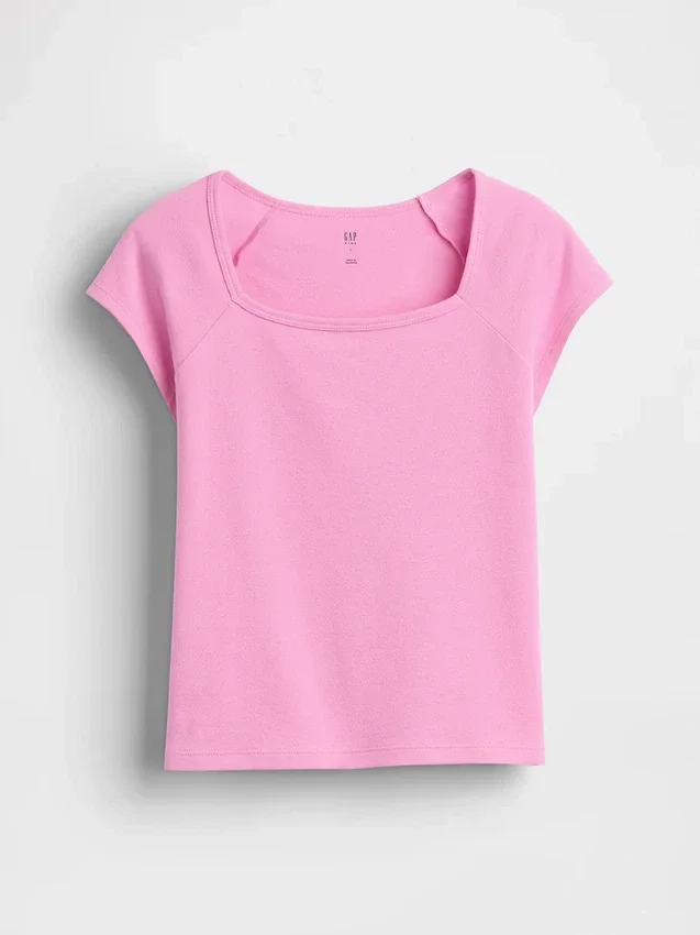 Kinder-T-Shirt mit quadratischem Ausschnitt