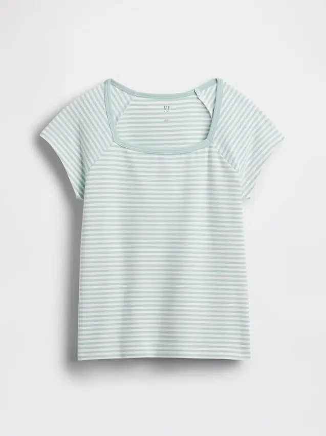Kinder-T-Shirt mit quadratischem Ausschnitt