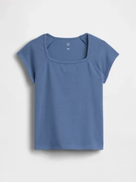 Kinder-T-Shirt mit quadratischem Ausschnitt