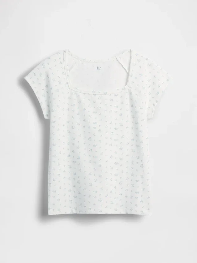 Kinder-T-Shirt mit quadratischem Ausschnitt