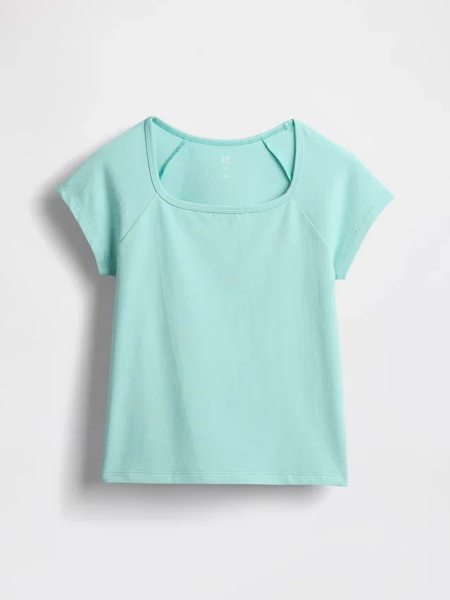 Kinder-T-Shirt mit quadratischem Ausschnitt