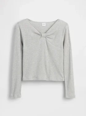 Kinder-T-Shirt mit Schleifenausschnitt