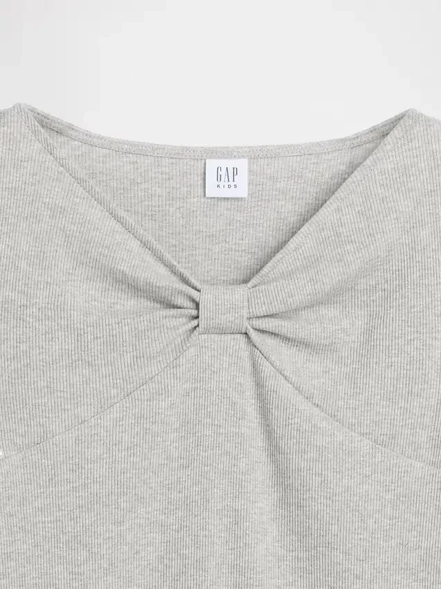 Kinder-T-Shirt mit Schleifenausschnitt
