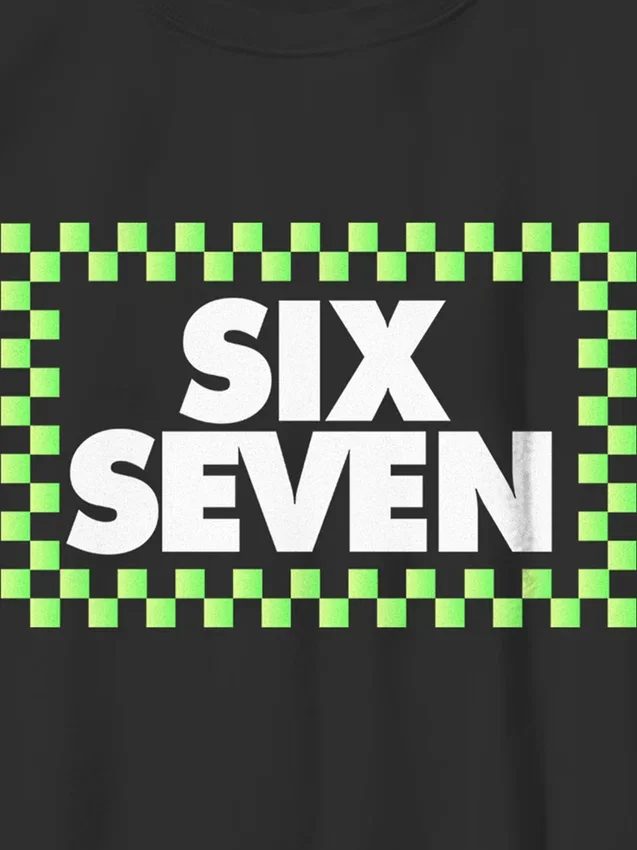 Kinder-T-Shirt mit „Six Seven“-Karomuster