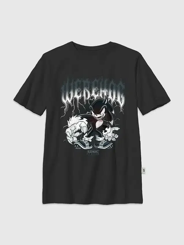Kinder-T-Shirt mit „Sonic the Hedgehog“-Metall-Grafik