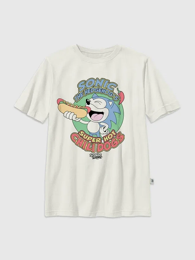 Kinder-T-Shirt mit „Sonic the Hedgehog“-Motiv „Chilidogs“