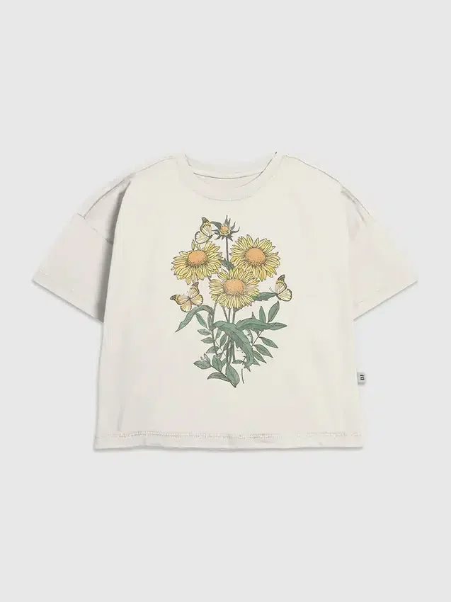 Kinder-T-Shirt mit Sonnenblumen-Motiv