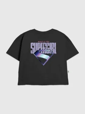 Kinder-T-Shirt mit Supergirl-Logo in Lila