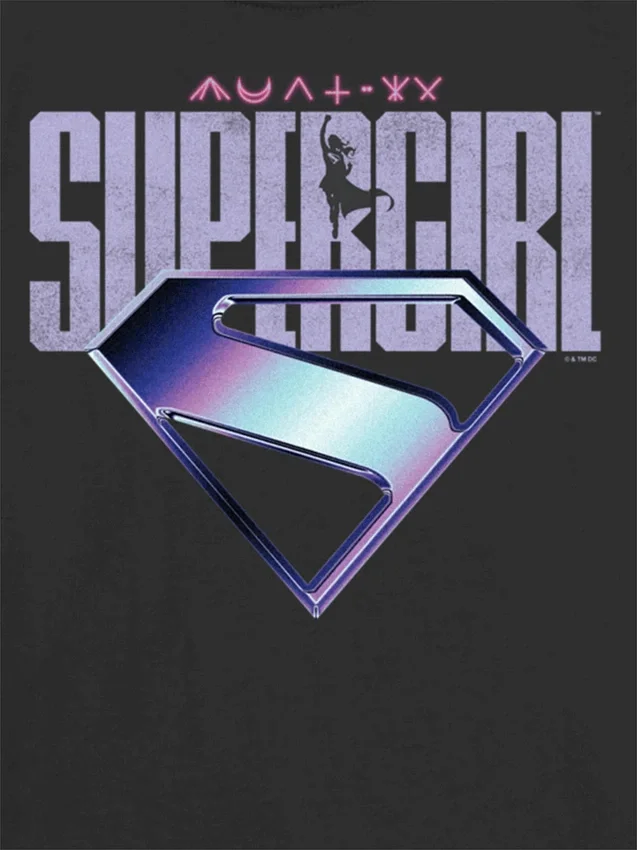 Kinder-T-Shirt mit Supergirl-Logo in Lila