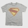 Kinder-T-Shirt mit Superman-2025-Logo und vollfarbigem Distress-Motiv