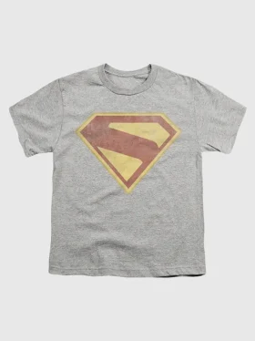 Kinder-T-Shirt mit Superman-2025-Logo und vollfarbigem Distress-Motiv